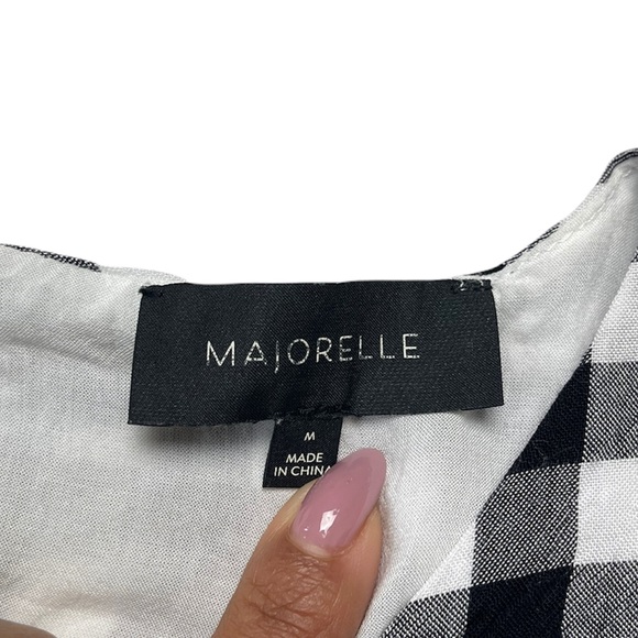 Majorelle | Black and White Gingham Checkered Cropped Top - Picture 4 of 15